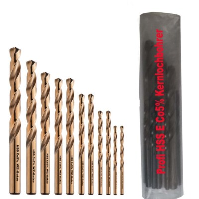 11 St. Co5 Kernlochbohrer Bohrer Metall Spiralbohrer 2,5/M3 - 10,2/M12 Set ohne