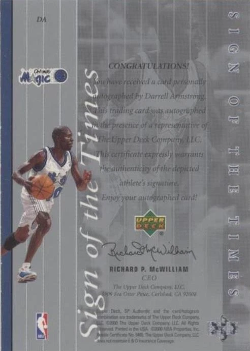 1999-00 SP Authentic - Darrell Armstrong #DA