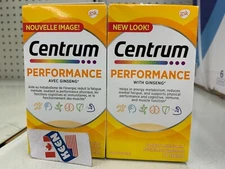 QTY:2),Centrum Performance Men/Women Multivitamins w/Ginseng 75 Tablets, EXP27SE