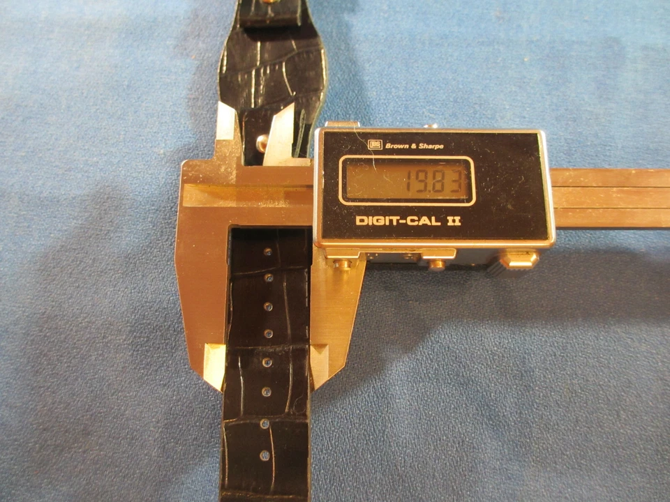 Correa de estilo militar negra de cuero sintético genuino vintage de 18 mm para relojero Estate Foto 4 de 4