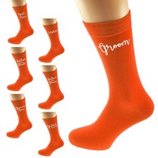 Orange Wedding Design Socks UK Mens 5-12 in Various Roles X6N884