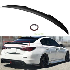 Rear Trunk Spoiler Wing Gloss Black For 2014-22 Infiniti Q50 Sedan JDM PSM STYLE