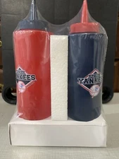 NEW YORK YANKEES CONDIMENT SET - Official Branded Condiment Dispensers (Sealed)