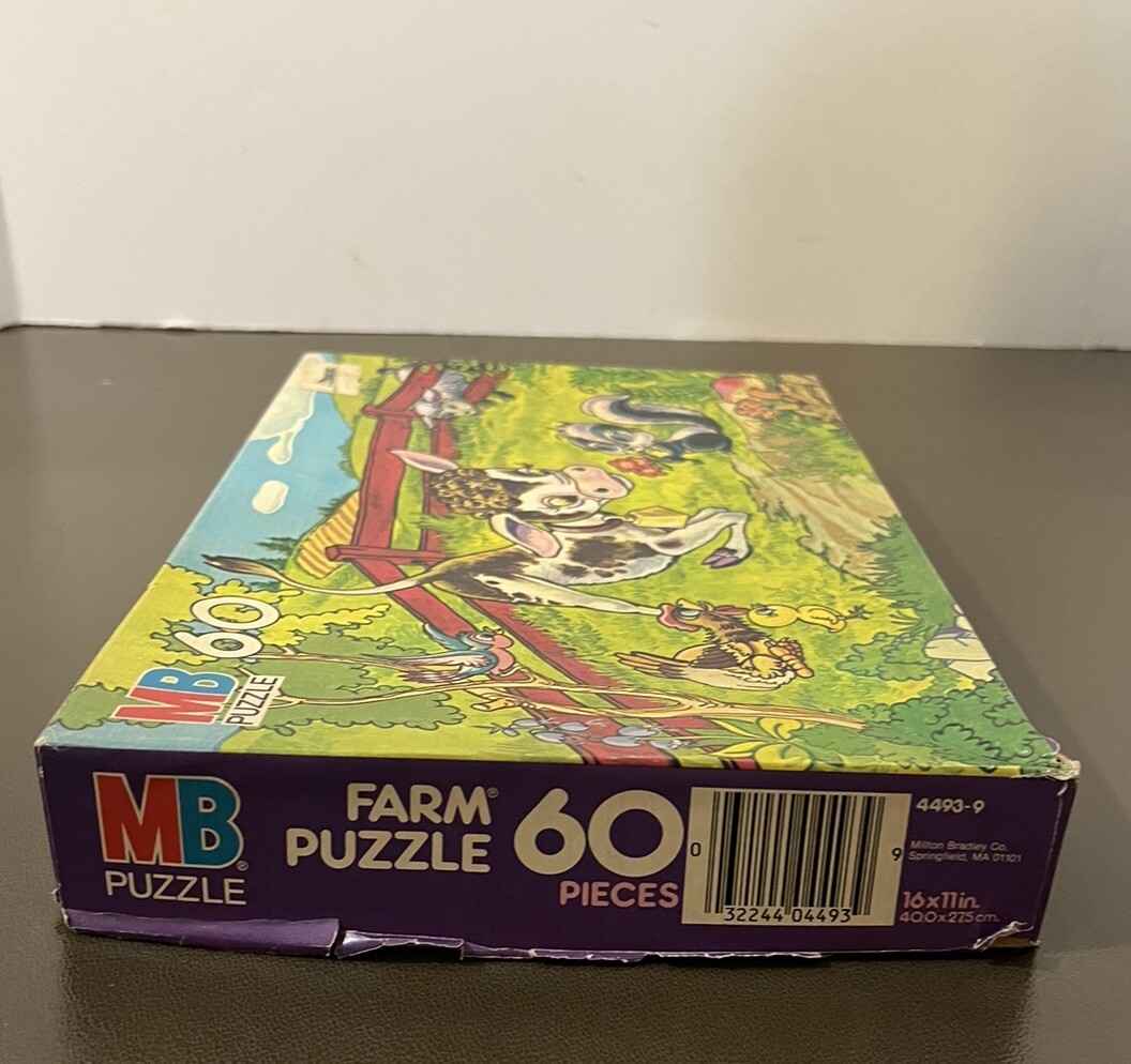VINTAGE Milton Bradley MB FARM Puzzle 60 Piece 11” x 16