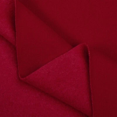 PICO TEXTILES, INC Red Polyester Cotton Sweatshirt Fleece Fabric - 60" Wide - Sold by the Yard
