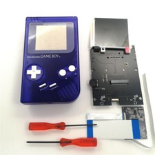 Pre-cut Clear Royal Blue Shell w/Glass Lens OSD Version RIPS LCD iPS Kit For GBO