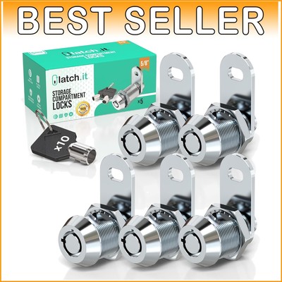 Heavy-Duty RV Storage Lock Set - 5 Metal Locks & 10 Keys for Complete Security