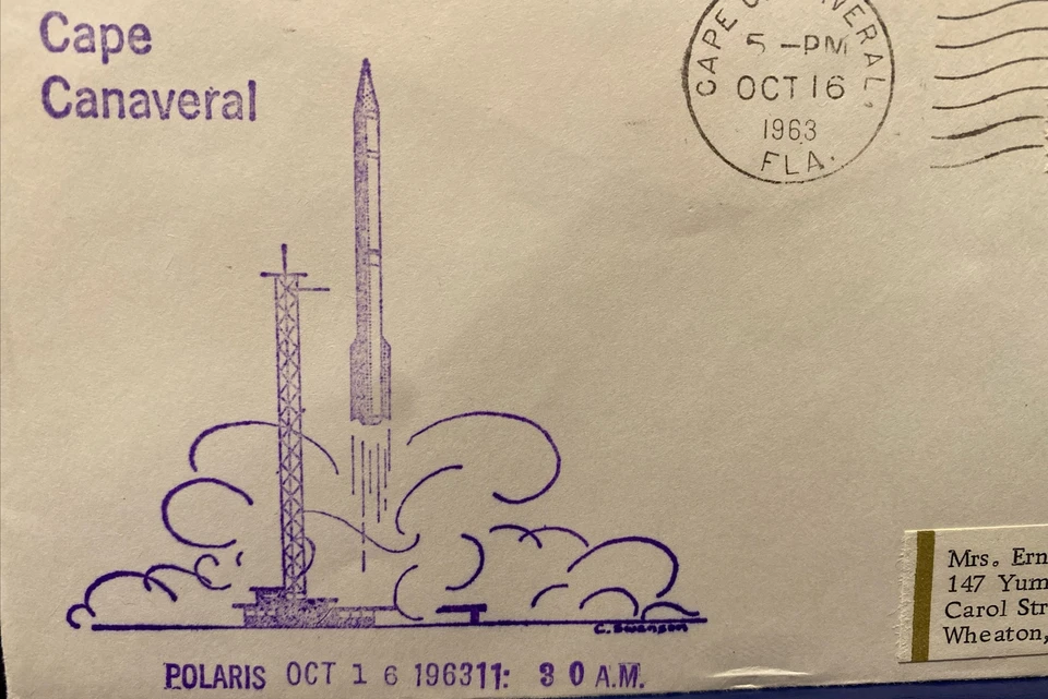 EARLY SPACE COVER POLARIS MISSLE FIRING FROM CAPE CANAVERAL, FLA OCT 16, 1963 - Image 2 of 4