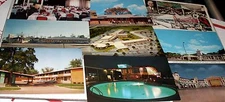 16 Vintage ILLINOIS 40's/50's/60's RESTAURANT~HOTEL~MOTEL Linen-Chrome USA PCs