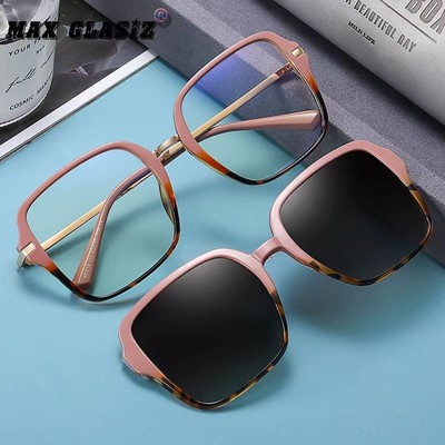 MAX GLASIZ multi-purpose women's polarized lens clip +anti blue light sunglasse