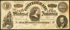 1864 - Cofederate Currency - $100 T-65 - About Uncirculated & Choice!
