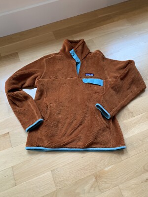 Patagonia Re-Tool Snap-T Fleece Pullover Rust Orange Turquoise