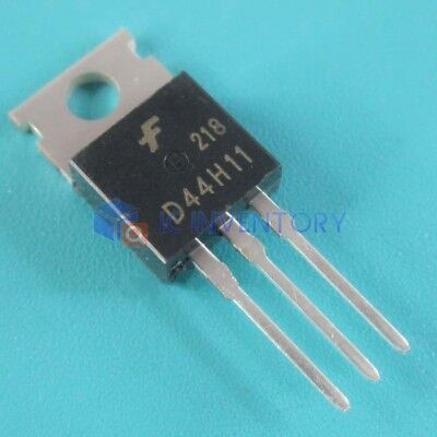 80V 10A 3-Pin TO-220 10 x Fairchild Semiconductor D44H11TU NPN Transistor