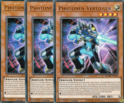Yu-Gi-Oh! 3x Photonen-Vertilger BLMR-DE058 Ultra Rare 1. Auflage Playset