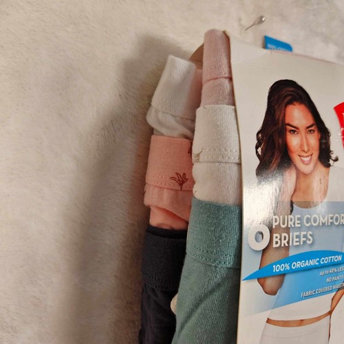 Hanes 6pk Pure Comfort Brief Underwear Women Size 9 Organic Cotton Tagless - Picture 5 of 7