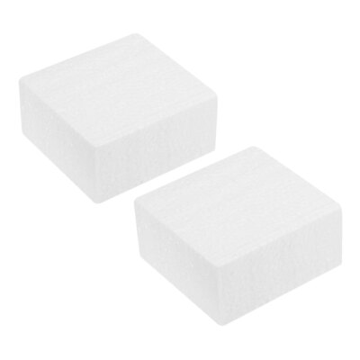 Foam Sheets for Crafts 3.94x3.94x1.97 Inch Polystyrene Foam Board 2Pcs