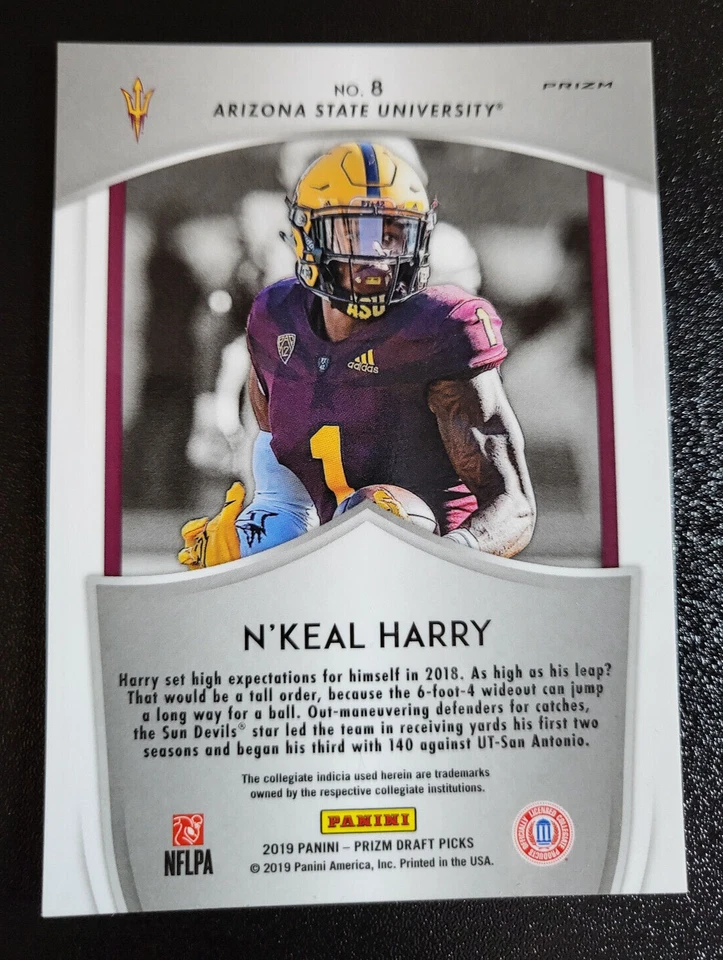 2019 Panini Prizm Draft Picks Football Red Crusade PRIZM #8 N'Keal Harry Arizona - Image 2 of 2