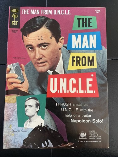 Vintage 1966 Gold Key The Man from UNCLE #4 FINE  Photo Cover (11 4) On Cover - Picture 1 of 3