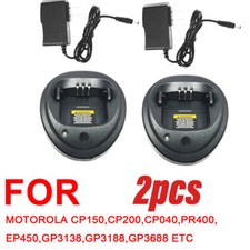 2 Rapid Quick Charger for Motorola CP200 CP040 CP150 EP450 PR400 Radio Battery