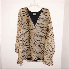 Show Me Your MuMu Tiger Striped V-Neck Tunic Size M Medium Women's