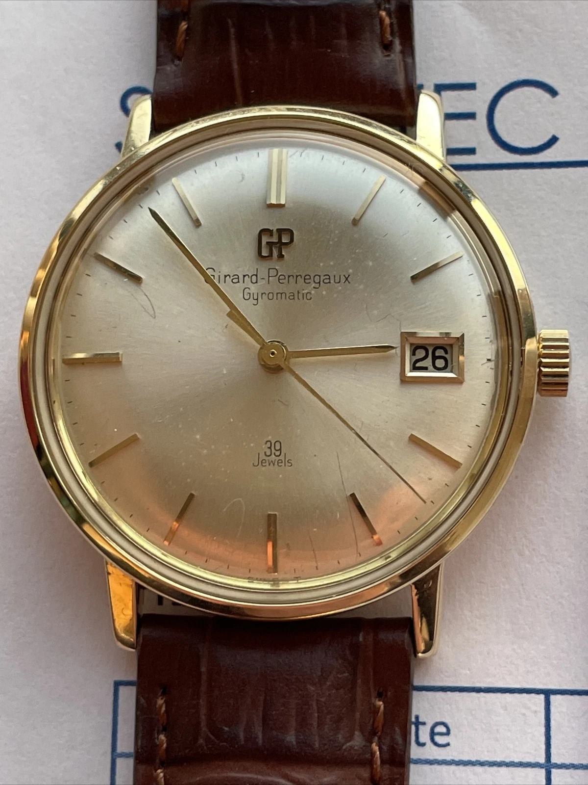 Girard Perregaux — Girard-Perregaux 1965 Gyromatic Wristwatch - 9ct Yellow Gold Case Fully Serviced