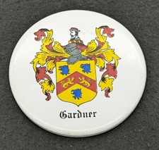 Ceramic Gardner Family Crest Coat of Arms Coaster MC Japan Red Yellow Blue