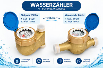 Wasserzähler Hauswasserzähler Kaltwasser 1'' 1 1/4'' Eichung 2026 Steigrohr/gerade