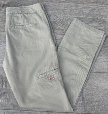 Dickies Womens Beige Work Pants Straight Leg Beige Utility Chinos W 34 L 32