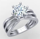 2 Ct Vvs1:Ice White Round Real Moissanite Engagement Ring Sterling Silver Size 7