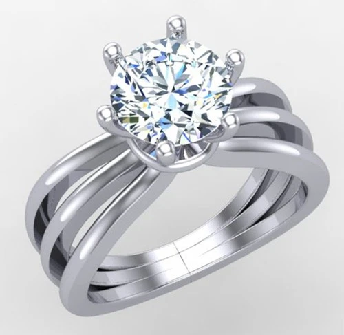 2 Ct Vvs1:Ice White Round Real Moissanite Engagement Ring Sterling Silver Size 7