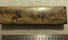 Holzfedertasche Griffelkasten mit Bild Einer Schlacht Holzkiste