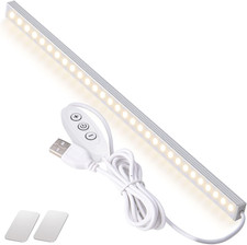 USB Powered under Cabinet Lighting, 12" Tool-Free Mount Dimmable LED Strip for P