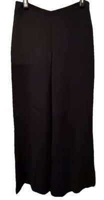 Fiori Di Zucca Black Wide Leg Silk Pants Dressy Lined Side Zip Size Medium