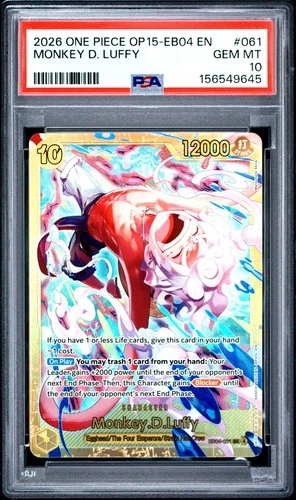 2026 ONE PIECE OP15-EB04-ADVENTURE ON KAMI'S ISLAND #061 MONKEY D. LUFFY PSA 10