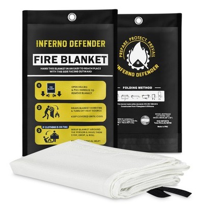 Emergency Fire Blanket For Home And Kitchen, Safe Touch Silicone Coated, 1 Pa...