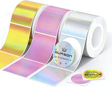 Thermal Printer Stickers 2" Round Holographic Waterproof BPA Free 300ct