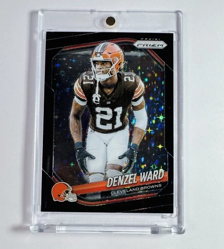 2025 Panini Prizm Denzel Ward Prizm Black Stars 1/1 No.90 Browns