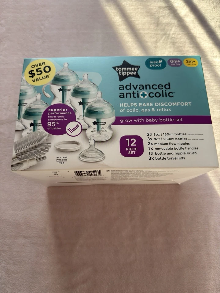 Tommee Tippee Advanced Anti-Colic 12 Piece Set, 5 oz and 9 oz BPA Free Bottl... - Image 2 of 4
