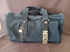 Borsa MOSCHINO Boston nera oro logo manico nylon pelle usata dal Giappone