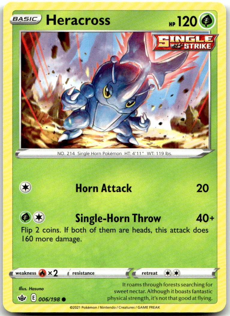 Heracross 006/198 Common Chilling Reign Pokemon Near Mint