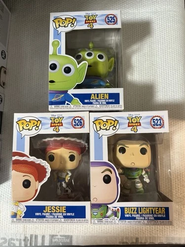 Funko Pop! Toy Story 4 Alien # 525 Jessie #526 Buzz Lightyear #523 Lot Of 3