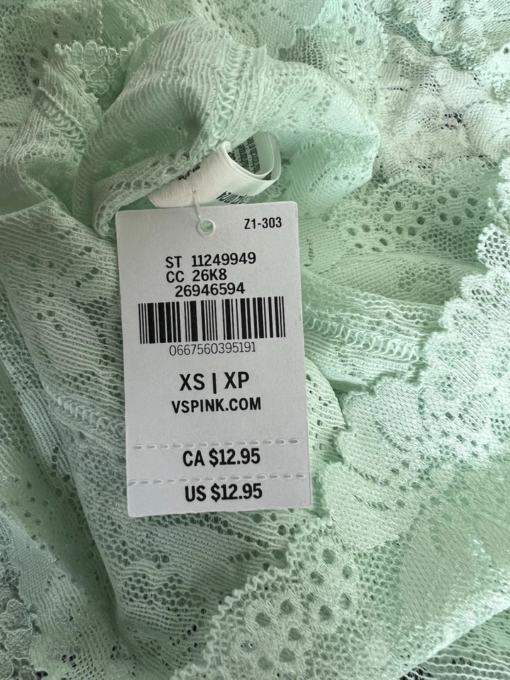 5 Felina 女式弹力蕾丝高腰男腿内裤花蜜大号全新带标签 XS — 第 3/4 张图片