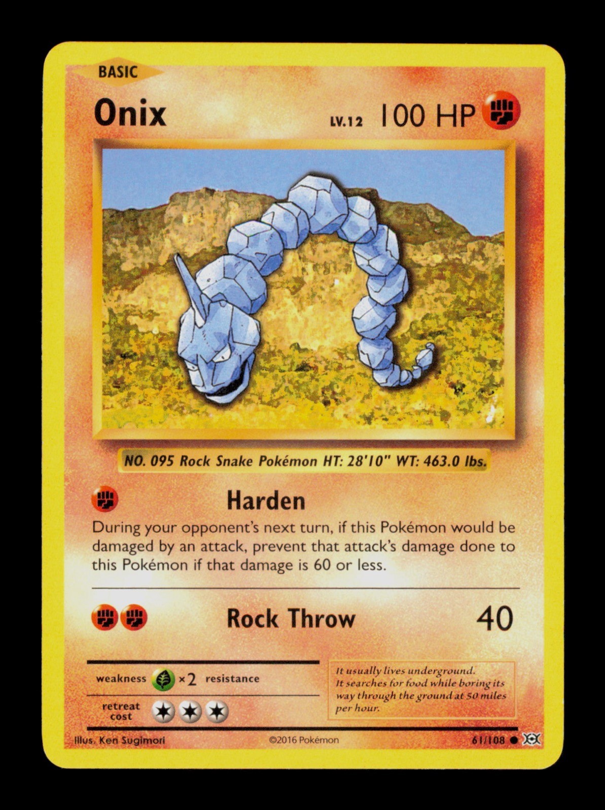 Onix 61/108 Pokemon Evolution Trading Card TC