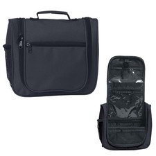 Personal Travel Pouch Kit Toiletry Cosmetic Organizer Bag Zipper Pockets Black