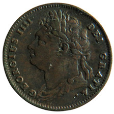 1825 King George IV Farthing Coin - Great Britain