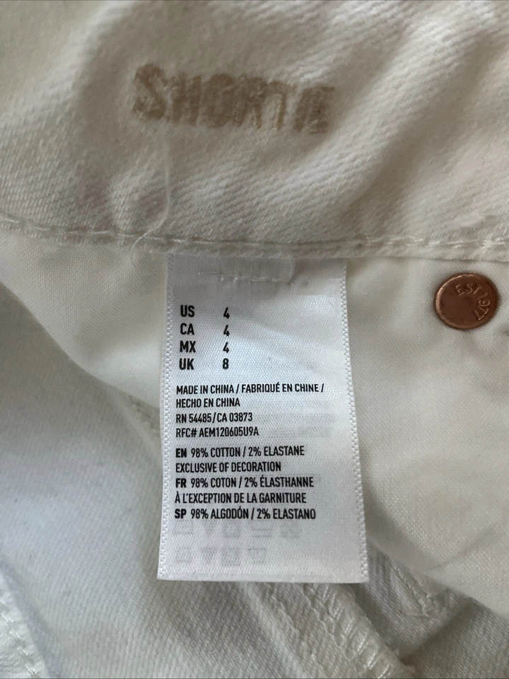 Pantalones cortos de mezclilla blancos American Eagle Outfitters Foto 2 de 4