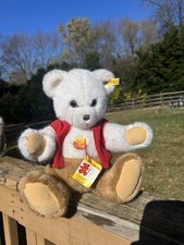 Vintage STEIFF Teddy Bear DORMY 0215/35 RED VEST Makes Noise