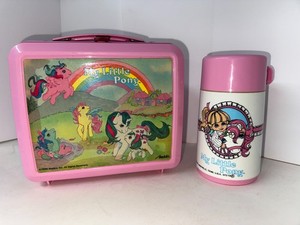 VTG 1986 Aladdin My Little Pony Pink Plastic Lunchbox with Thermos NICE