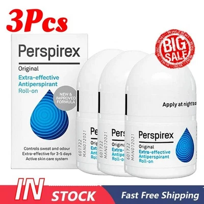 MARKENLOS 3X Perspirex Antiperspirant Roll-On Comfort Origi nal Control Sweat+Odour.