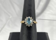 10K Yellow Gold Topaz Statement Ring with CZ ...
